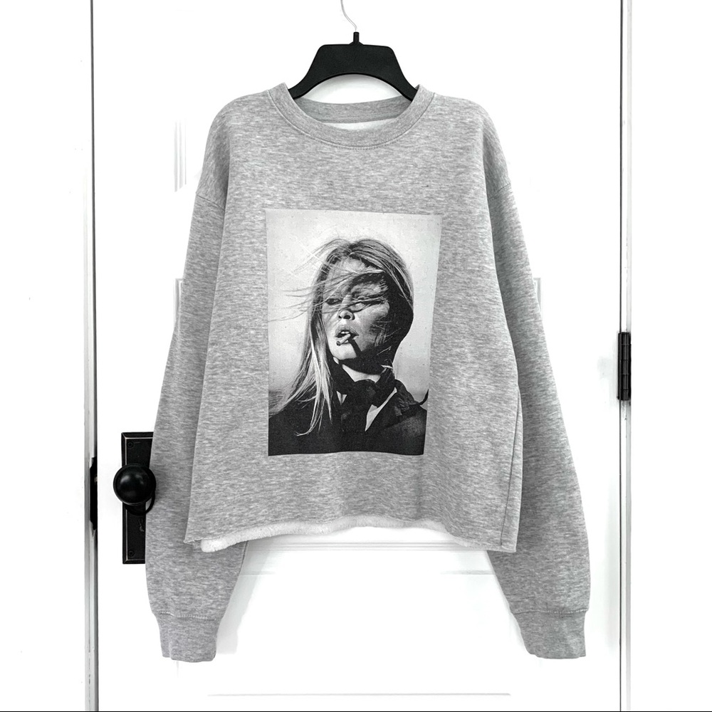 Brigitte Bardot Smoking Cropped Sweatshirt